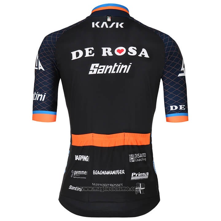 2018 Abbigliamento Ciclismo De Rosa Santini Nero Manica Corta e Salopette